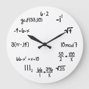 Reloj Redondo Grande Friki divertido del genio de la matemáticas