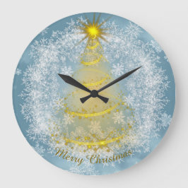 Reloj Redondo Grande Frost & Glow Holiday Clock – Snowflake Wall Clock