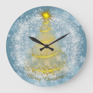 Reloj Redondo Grande Frost & Glow Holiday Clock – Snowflake Wall Clock