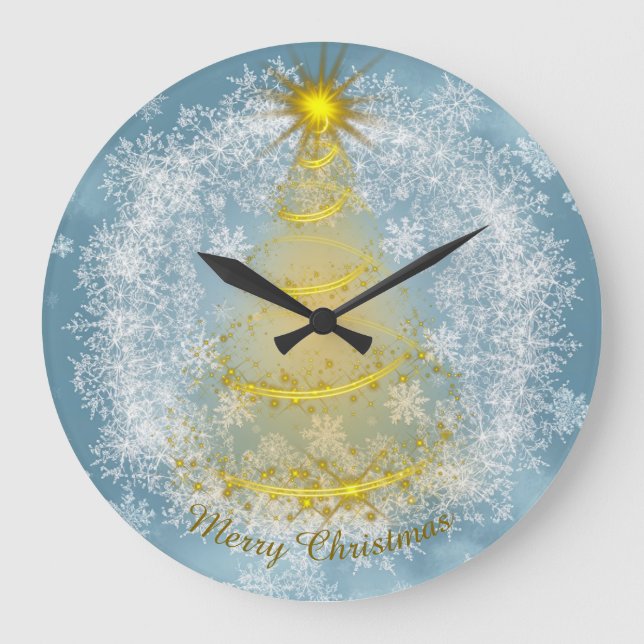 Reloj Redondo Grande Frost & Glow Holiday Clock – Snowflake Wall Clock (Anverso)