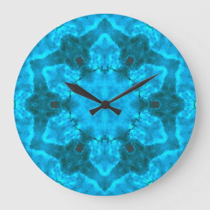 Reloj Redondo Grande Frosty Ice Blue Snowflake Kaleidoscope No Numbers