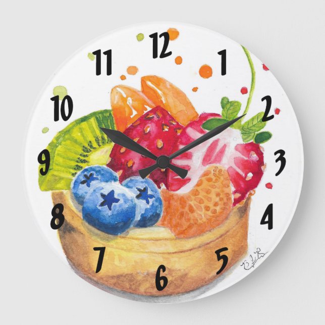 Reloj Redondo Grande Fruit Medley Kitchen Clock (Anverso)