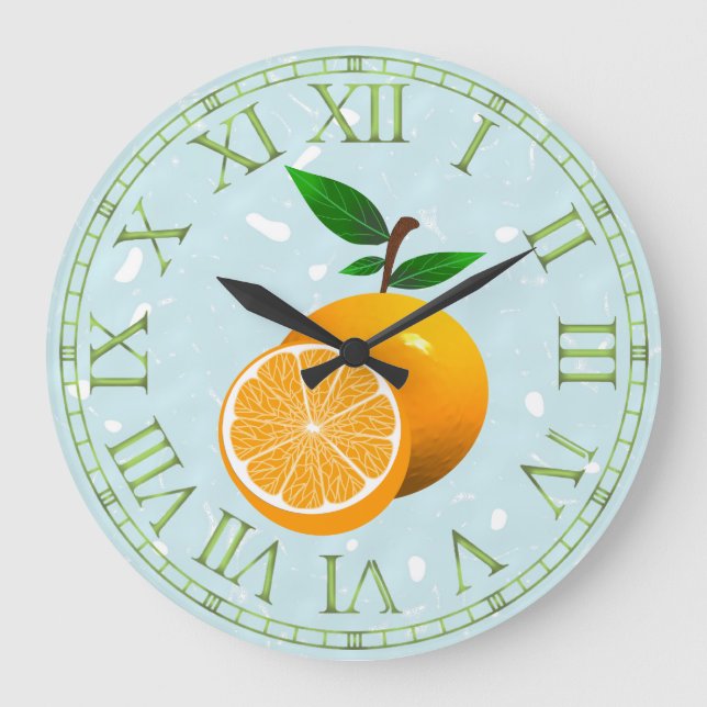 Reloj Redondo Grande Fruta anaranjada (Anverso)