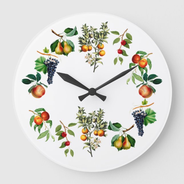 Reloj Redondo Grande Fruta de la cosecha (Anverso)