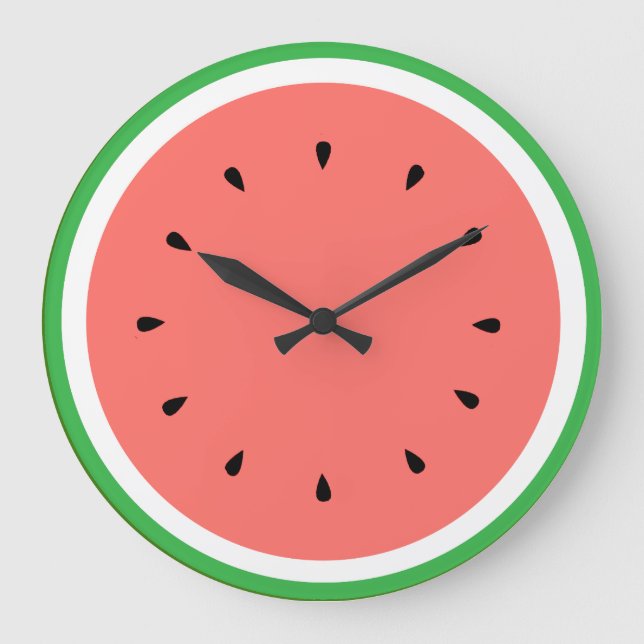 Reloj Redondo Grande fruta de verano de la sandía (Anverso)