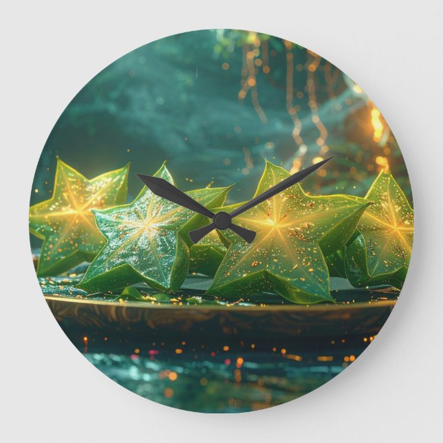 Reloj Redondo Grande Fruta Estrella - Carambola (Anverso)