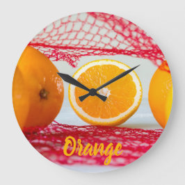 Reloj Redondo Grande fruta naranja para vegetariano y vegetariano