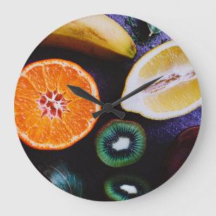 Reloj Redondo Grande Frutos Coloridos