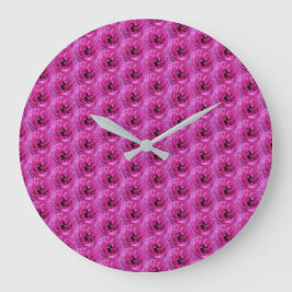 Reloj Redondo Grande Fuchsia Ranunculus - Diseño floral moderno