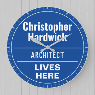 Reloj Redondo Grande Fun Architect Wall Plaque Estilo reloj grande