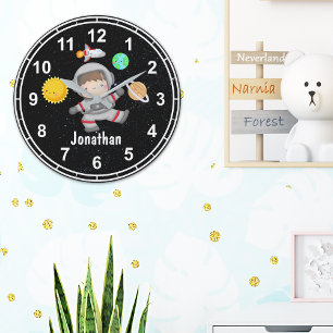 Reloj Redondo Grande Fun Astronaut in the Space and Planets