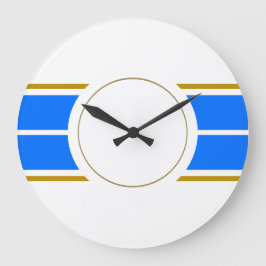 Reloj Redondo Grande Fun atlético brillante Carreras azul franjas en bl