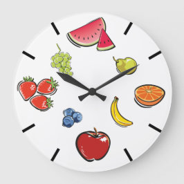 Reloj Redondo Grande Fun Fruit Clock