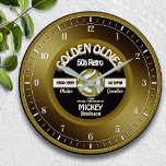 Reloj Redondo Grande Fun Golden Oldies Vinyl 45 Record Personalizado<br><div class="desc">Fun,  fan de la música retro de los años 50 personalizado "Golden Oldies" reloj de pared personalizado. Gran idea de regalo para cualquier amante de la música.</div>
