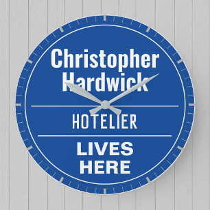 Reloj Redondo Grande Fun Hotelier Wall Plaque Estilo Reloj grande