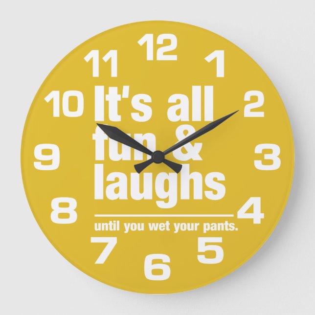 Reloj Redondo Grande FUN & LAUGHS custom color wall clock (Anverso)