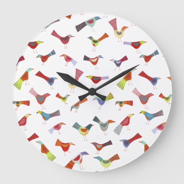 Reloj Redondo Grande Fun Rainbow Bird (Anverso)