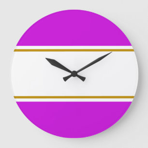 Reloj Redondo Grande Fun Sporty 70 franjas de Carreras blanca rosa bril