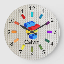 Reloj Redondo Grande Fun Toy Building Bricks Room