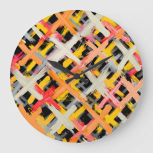 Reloj Redondo Grande Funda acuarela, audaz, colorida, diagonal.