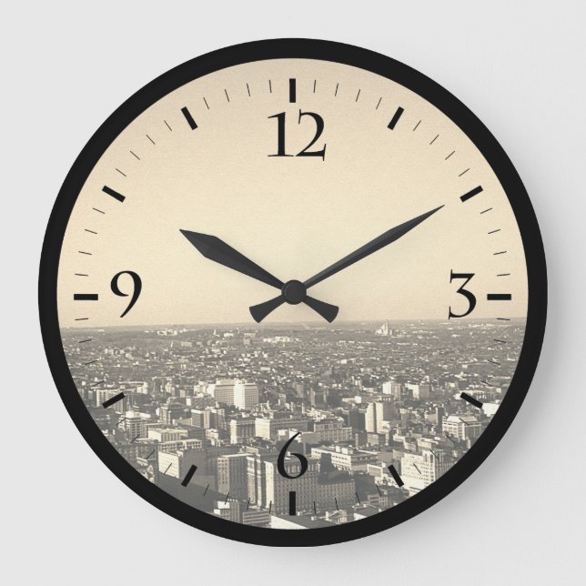 Reloj Redondo Grande Funda-Mate iPh de la visión general de la ciudad d (Anverso)