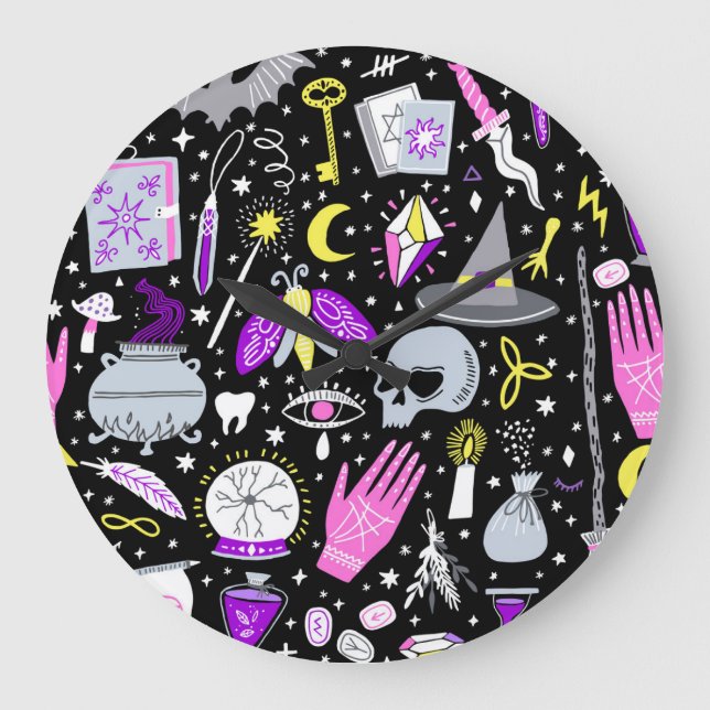 Reloj Redondo Grande Funda tartán castaño-naranja vintage. (Anverso)