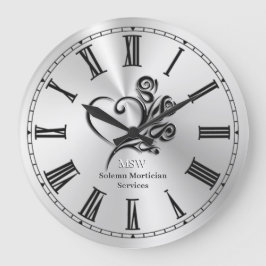 Reloj Redondo Grande Funeral Morticius Services, Heart and Rosas