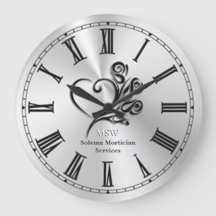 Reloj Redondo Grande Funeral Morticius Services, Heart and Rosas