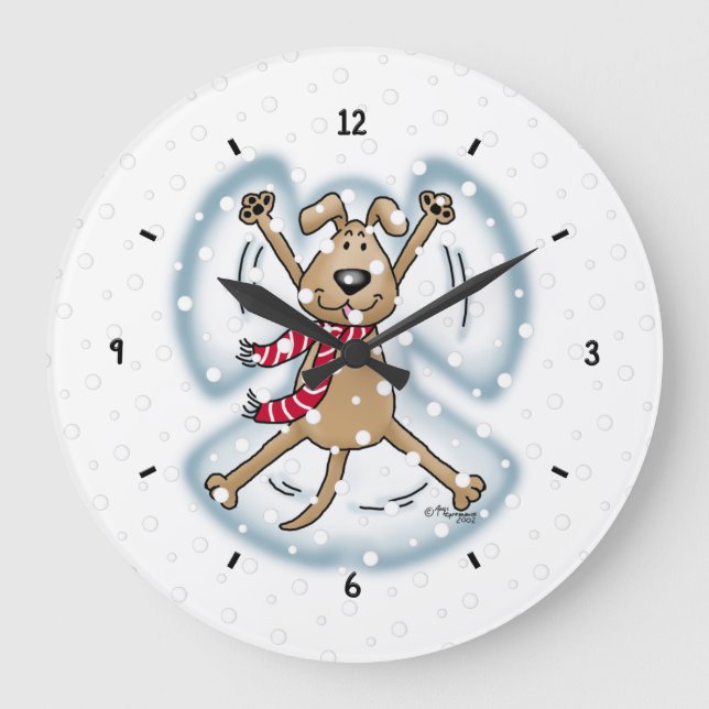 Reloj Redondo Grande Funeraria fiesta de Navidades graciosos de perro d (Anverso)