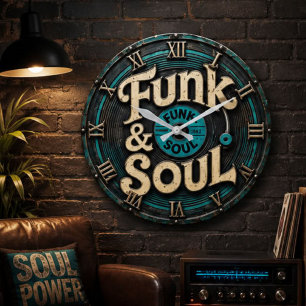 Reloj Redondo Grande Funk & Soul Vinyl Record Vintage Retro Music Decor