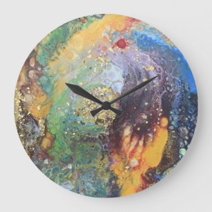 Reloj Redondo Grande Funky clock . Original art work .