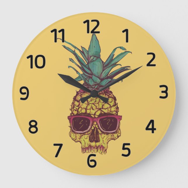 Reloj Redondo Grande Funky Geek Guay Pineapple Punk (Anverso)