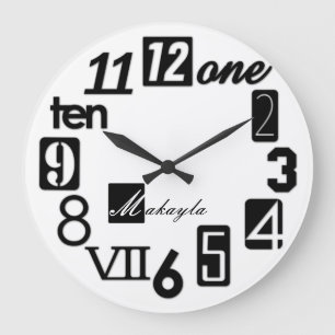Reloj Redondo Grande Funky Numerra Square Wall Clocks - personalizado