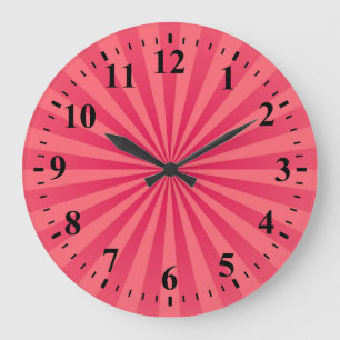 Reloj Redondo Grande Funky Sun Rays Retro Strips #9