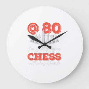 Reloj Redondo Grande Funny 80th Birthday Gift - 80 Year Old Chess Queen