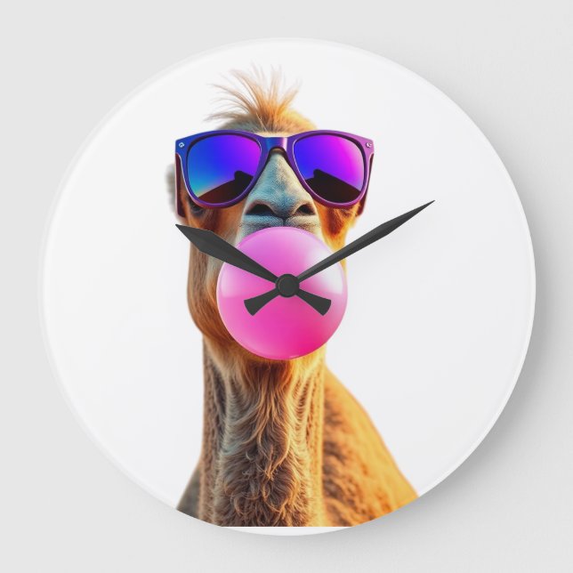 Reloj Redondo Grande Funny animal art – perfect gift for animal lovers  (Anverso)