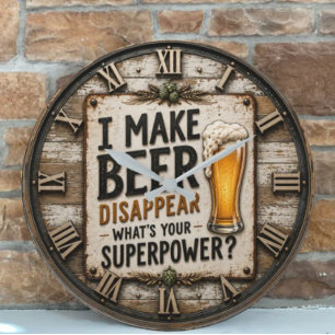 Reloj Redondo Grande Funny Beer 