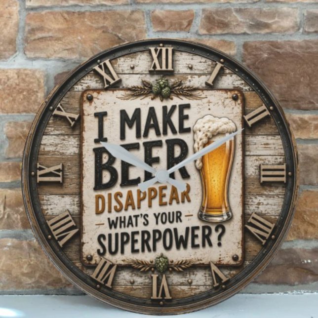 Reloj Redondo Grande Funny Beer  (Subido por el creador)