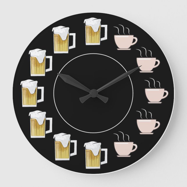 Reloj Redondo Grande Funny Beer & Coffee Clock  (Anverso)