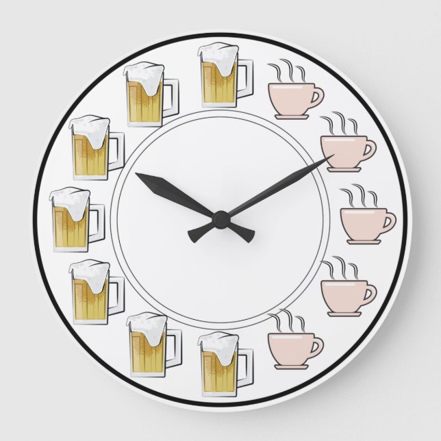 Reloj Redondo Grande Funny Beer & Coffee Clock  (Anverso)