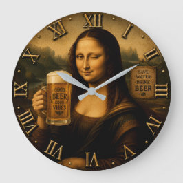 Reloj Redondo Grande Funny Beer Mona Lisa 