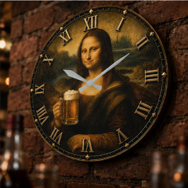 Reloj Redondo Grande Funny Beer Mona Lisa Cheers Renaissance Art