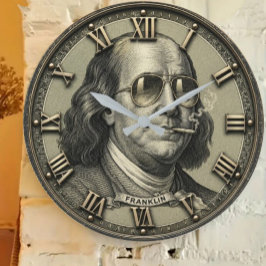 Reloj Redondo Grande Funny Benjamin Franklin Money Art Vintage