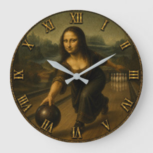 Reloj Redondo Grande Funny Bowling Mona Lisa Bowler Gift