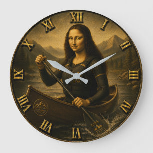 Reloj Redondo Grande Funny Canoeing Mona Lisa Paddling Lover Gift