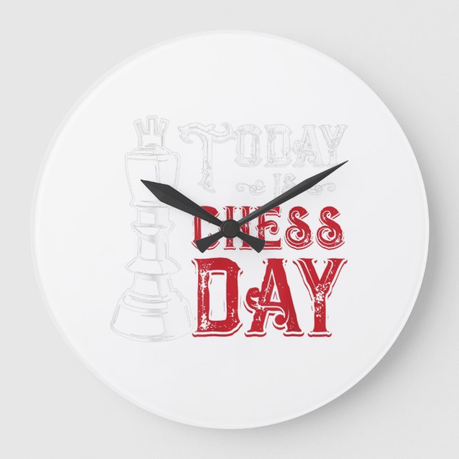 Reloj Redondo Grande Funny Chess King Castling Design (Anverso)