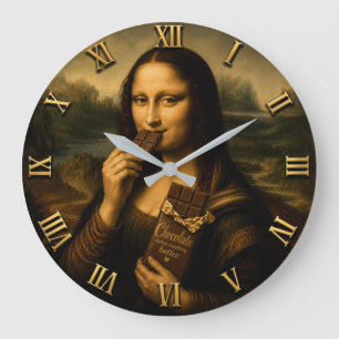 Reloj Redondo Grande Funny Chocolate Mona Lisa