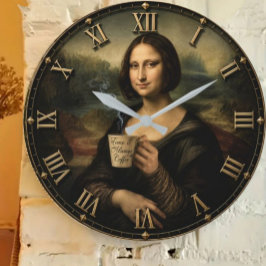 Reloj Redondo Grande Funny Coffee Break Mona Lisa