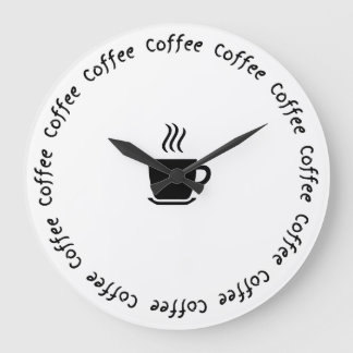 Reloj Redondo Grande Funny Coffee Wall Clock - "Coffee O’Clock"