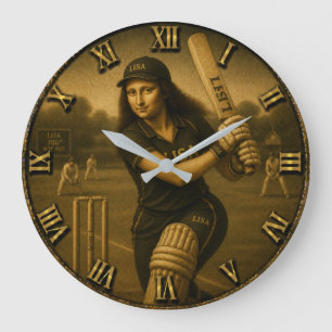 Reloj Redondo Grande Funny Cricket Mona Lisa Batsman Gift 